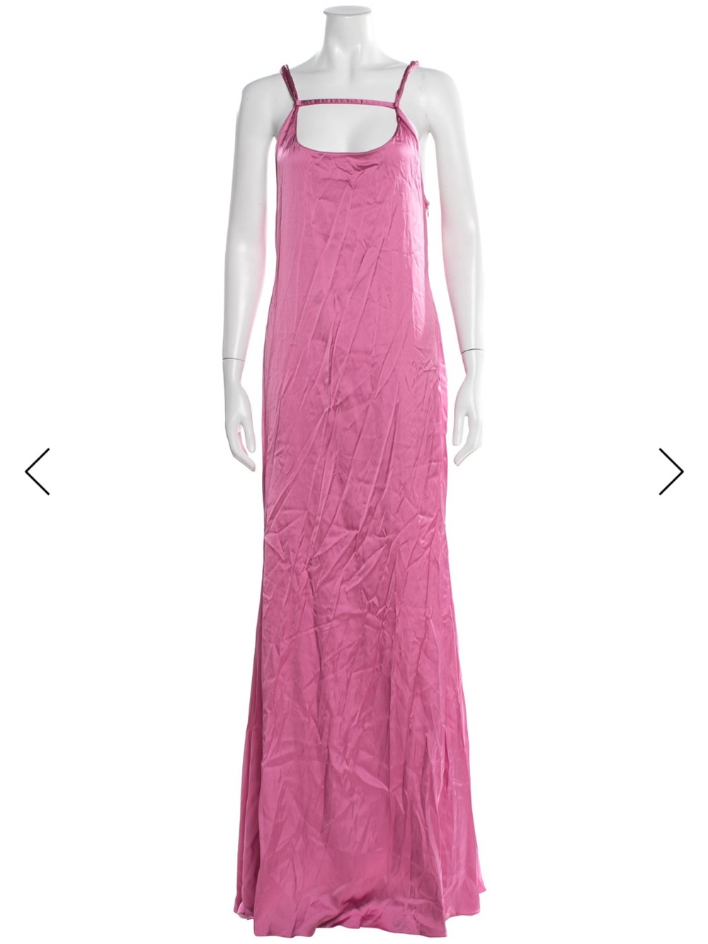 Jacquemus Pink Maxi Dress with Square Neckline